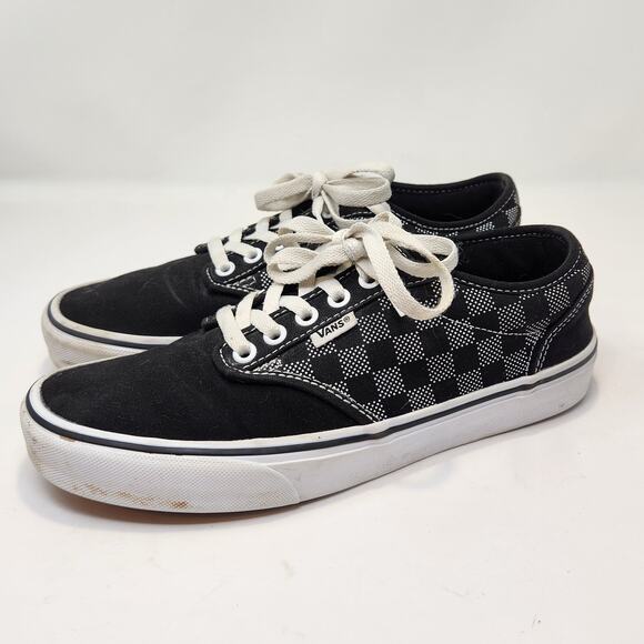 Vans Mens Atwood Black White Checkered Skater Shoes Sneakers Size 7.5 Canvas - Picture 5 of 9